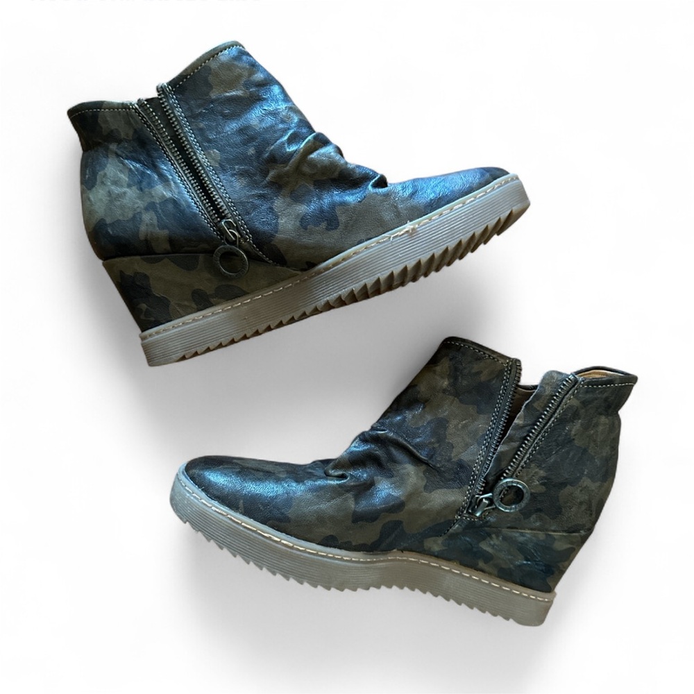 Isabel Marant Style Wedge Ankle Boot Bootie 9.5 Söfft Camo Print